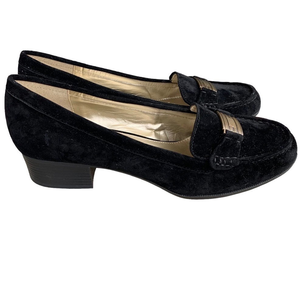CHAPS Women’s Percy Size 10 Black Slip On Loafer Low Block Heels Brushed Suede - Picture 2 of 8